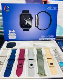 Series 9 Super Amoled MK-H500 7 Straps Smart Watch with Buds